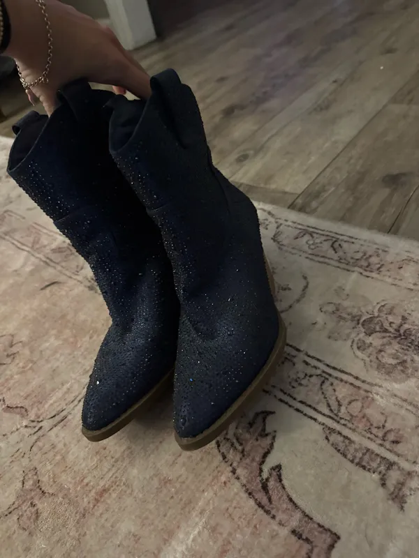 Rhinestone cowgirl booties Blue Size 7.5 - Image 2