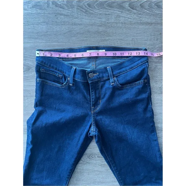 Levi’s 711 Skinny Jeans Womens 28 Dark Wash Mid Rise Stretch Denim Indigo Blue - Image 12