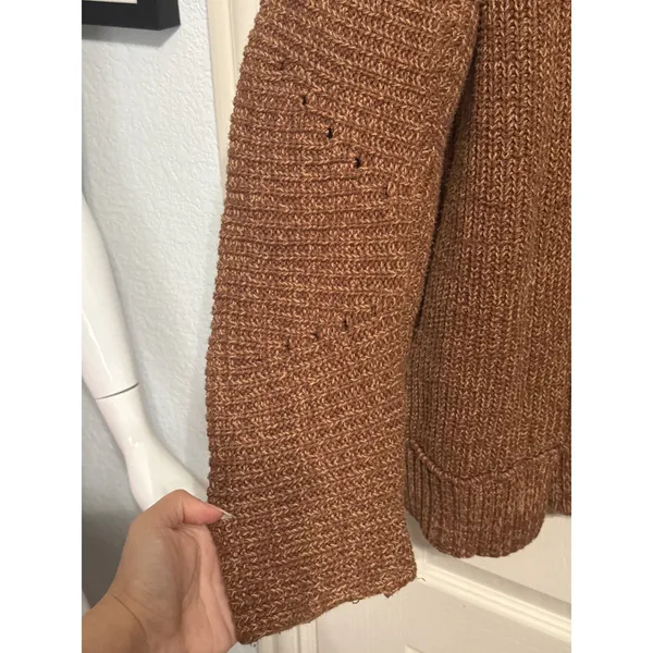 Free People Chunky Knit High Hopes‎ Cardigan Oversized Minimalist Cozy Neutral - Image 5