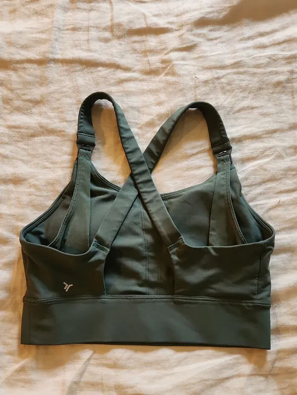 Old Navy Olive Green Crossback Sports Bra - Image 3