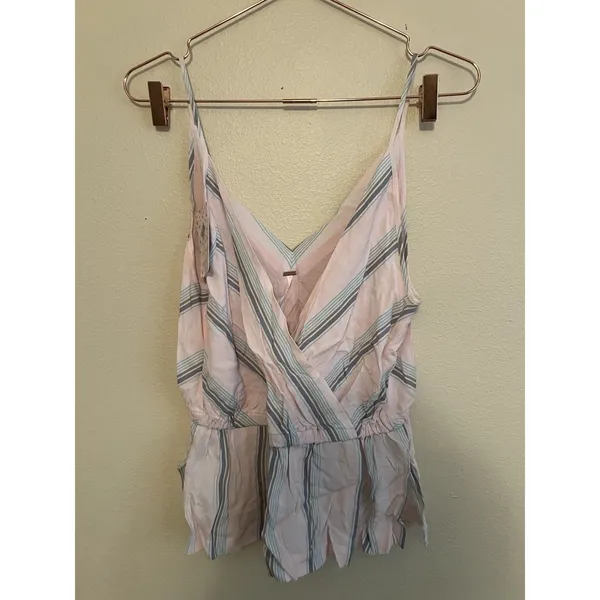 FREE PEOPLE Size S‎ Psychedelic Summer Tank Top Pink Ivory Combo - Image 2