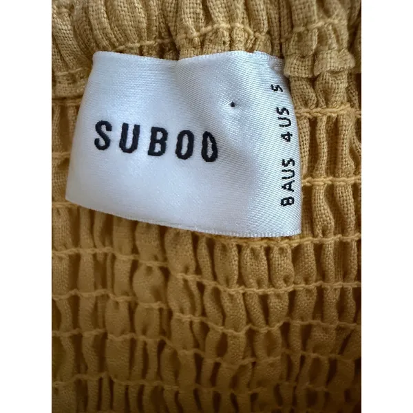 Suboo Button Down Midi Sundress Mustard Yellow Women's Size Small‎ - Image 13