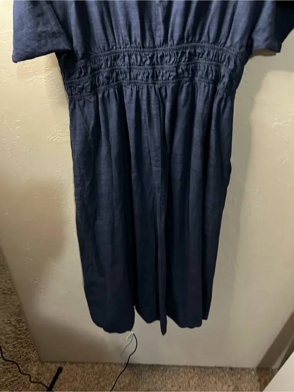 She + Sky Blue Embroidered Boho Midi Dress Rayon Cotton Cottagecore - Image 10