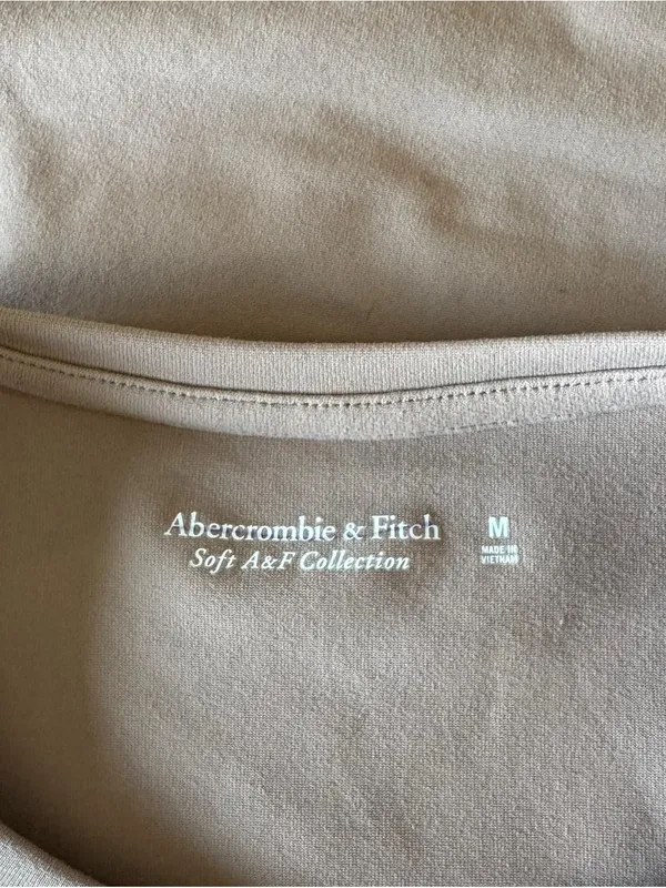 Abercrombie - Soft A&F Sleeveless Bodysuit Taupe Beige Sz M - Image 5