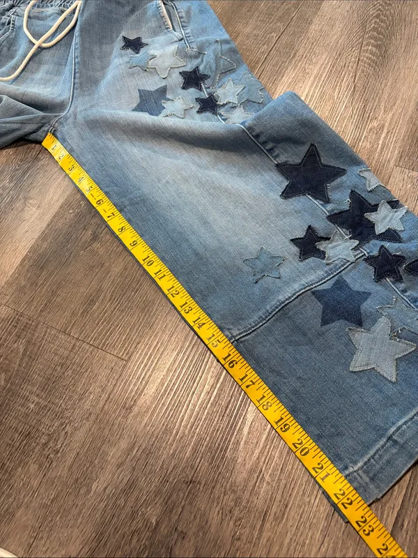 Anthropologie NWT PILCRO IZZIE RELAXED STAR PULL-ON BARREL JEANS - Image 16