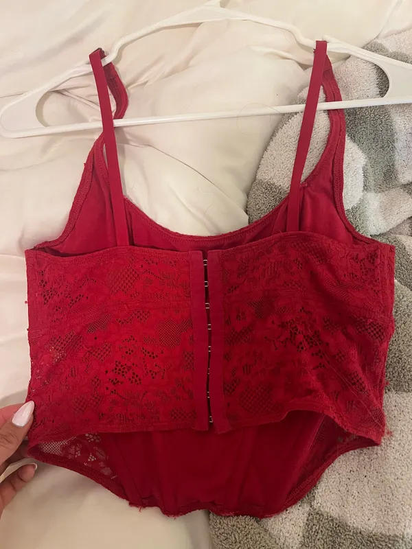 Hollister Red lace corset - Image 4