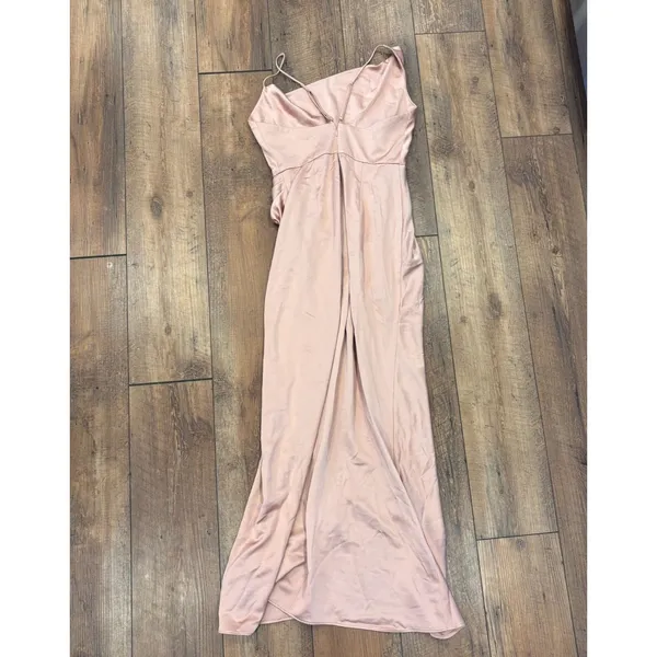 Significant Other Aria Dress Nougat Pink Satin Cowl Neck Maxi Size 6 Event Guest - Image 5