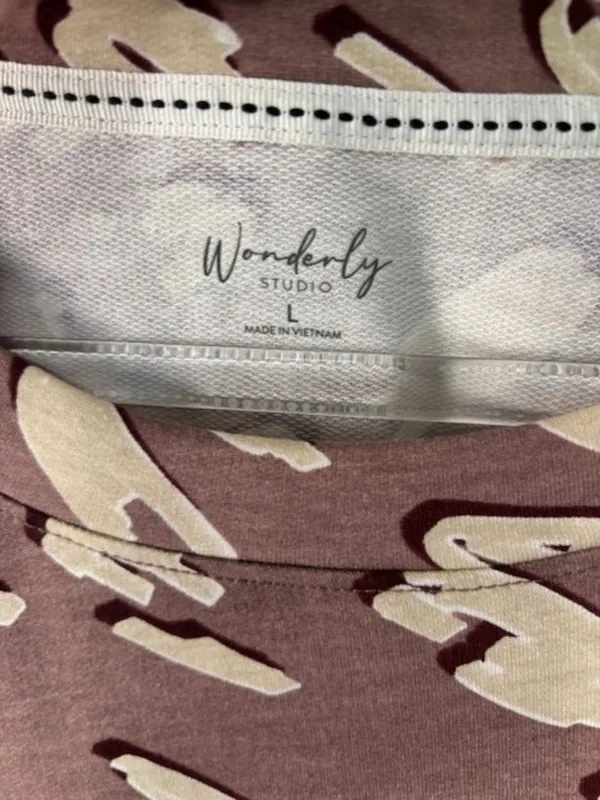 Wonderly NWT Women's L Animal Print Tunic Top Long Sleeve Side Slits Relaxed Fit - Image 6