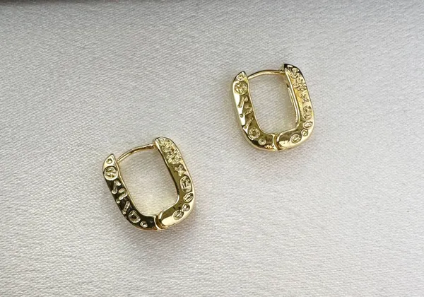 Small Geometric Square Hoop Earrings for Women - Image 2