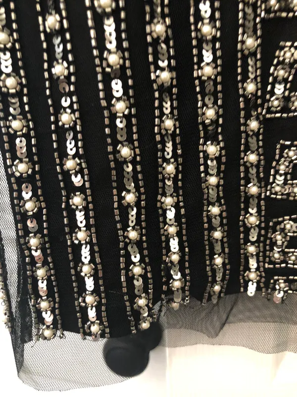 Beaded Black Mini Dress - Image 5