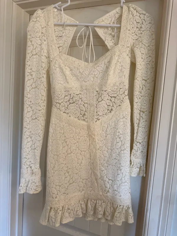 Lulus White Lace Dress - Image 4
