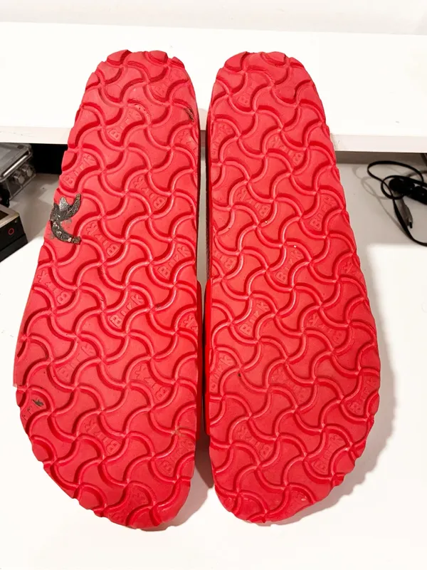 Birkenstock Red Madrid EVA Limited Edition Sandal Single Buckle Size 8 - Image 5