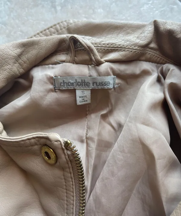 Charlotte Russe Tan Leather Jacket - Image 2