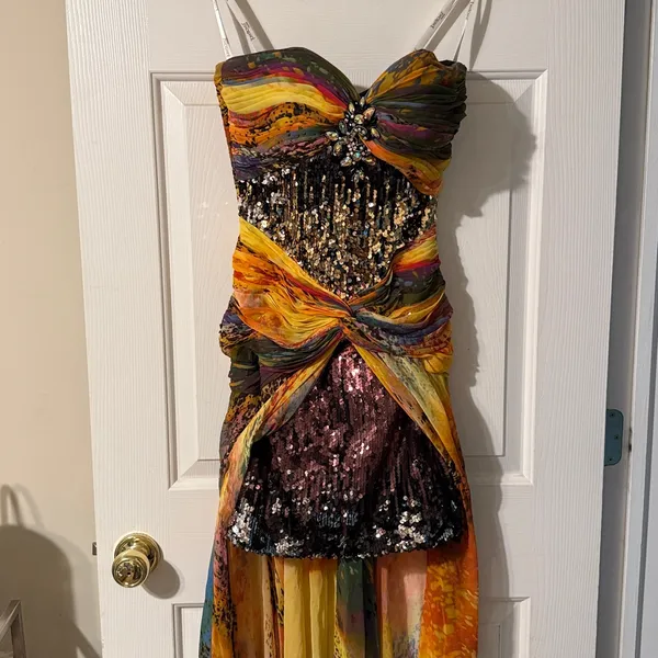 Tony Bowls‎ Colorful Strapless Formal dress size 4. C28 - Image 6