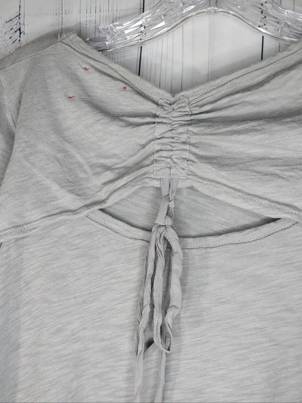 T.La Light Gray Short Sleeve Swing Casual Minimalist Athleisure Tee Tunic - Image 6