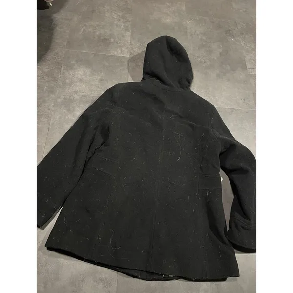 Womens Forecaster Sport Zip Parka Coat 14 Black Lined REAL FUR‎ Hood - Image 9