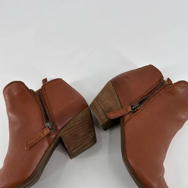 Frye Judith Zip Ankle Bootie Whiskey Cognac Brown‎ Size 7 Double zipper boot - Image 11