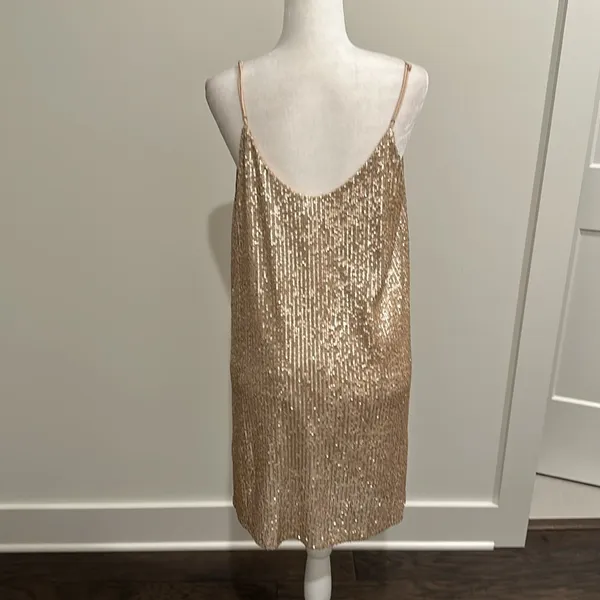 NWT Gentle Fawn Gold Sequin Party Dress Sz L - Image 4