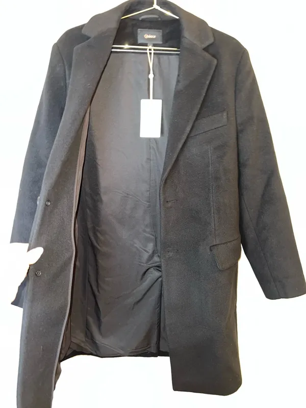 Quince Wool Cashmere Overcoat Black M NWT‎ Tailored Minimalist Coat - Image 9