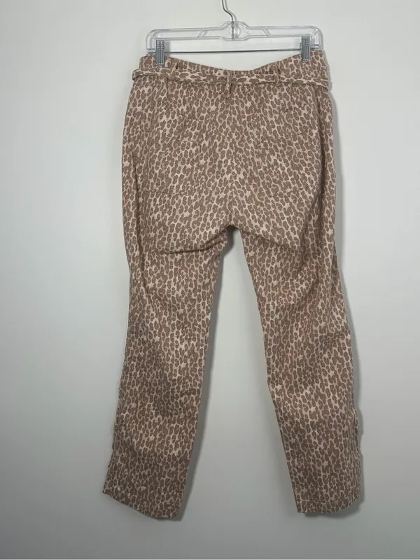 Anthropologie The Wanderer Leopard Print Cargo Pants Size 30 Belted Utility - Image 4