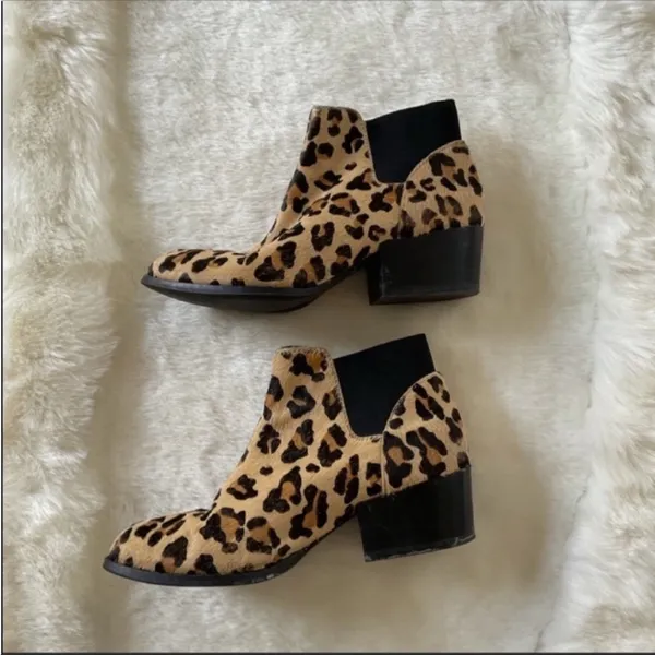 Steve Madden Animal Print Calf Hair Heeled Booties - Image 3