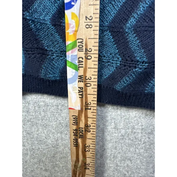NWOT Attention Womens Cardigan Sweater Large 3/4 Sleeve Knit Open Blue‎ Tie - Image 7