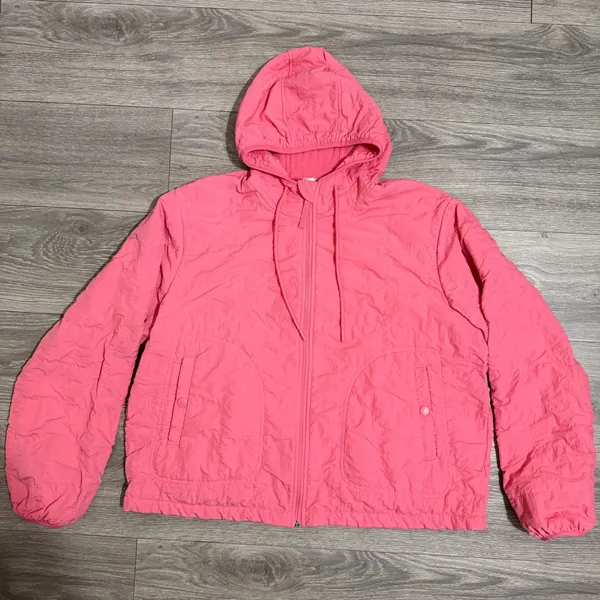 Avia Womens XL Jacket Pink Quilted Fleece Lined Full‎ Zip Hoodie Running Hiking - Image 3