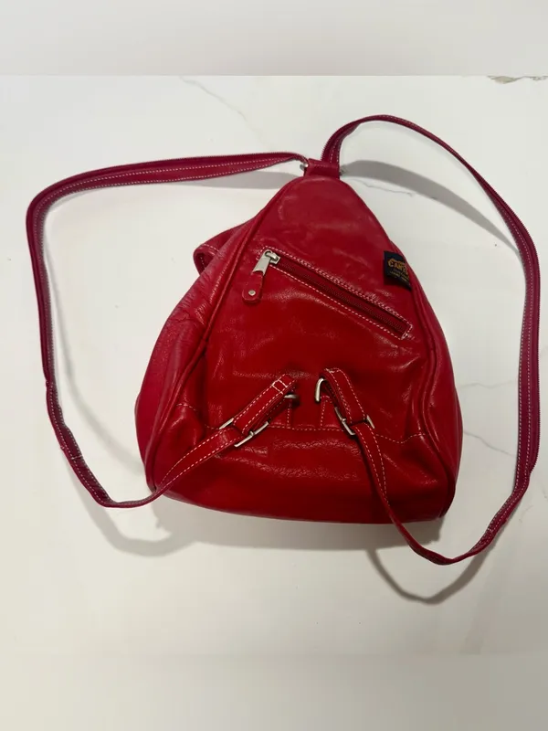 Canyon Outback Red Leather Shoulder Bag Convertible Backpack Louisville Cardinal - Image 12