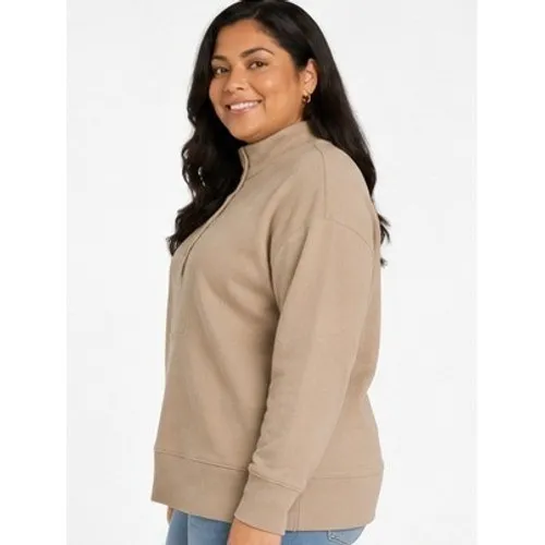 Time and Tru Womens Pullover Sweatshirt Size XL Champagne Mock Neck Button Top - Image 6