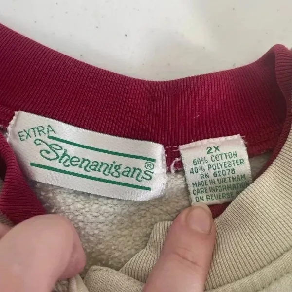 Vintage Grandma style Extra Shenanigans Button Front Embroidered‎ Apples 2X 0186 - Image 9