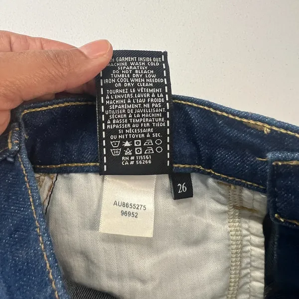 7‎ For All Mankind Straight Jeans Womens 26 Blue Denim Cotton Straight High Rise - Image 9