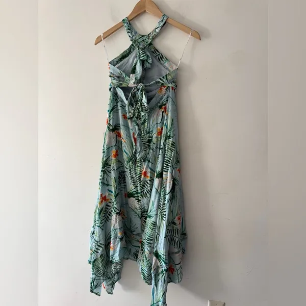 NEW!! Lulus St Tropez Mint Blue Leaf Print Halter‎ Dress - Image 8