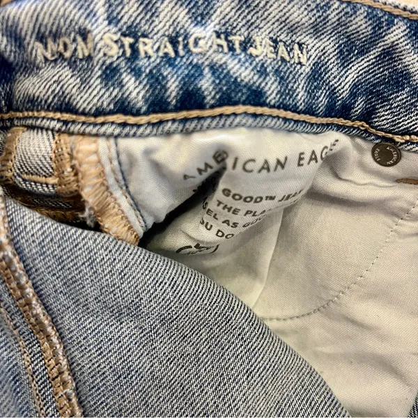 American Eagle Stretch Mom Straight Jeans Blue Denim Size 4 Long - Image 6