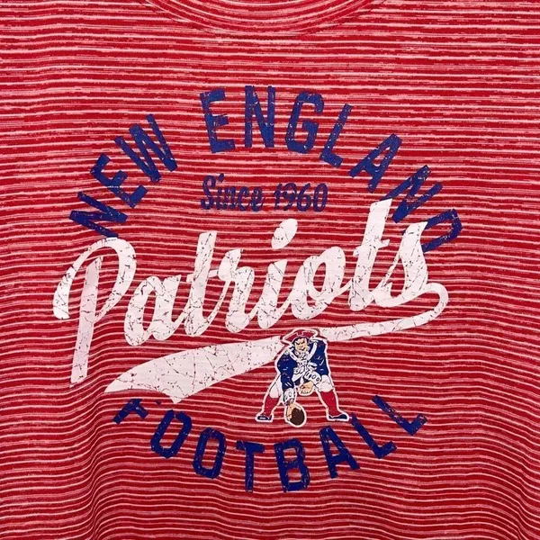 NFL Team‎ Apparel Womens New England Patriots Space Dye T-Shirt Red Size Large - Image 2