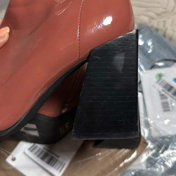 Jeffrey Campbell LA Siren Bootie Dark Rose Patent Ankle Boots Size 7 - Image 5