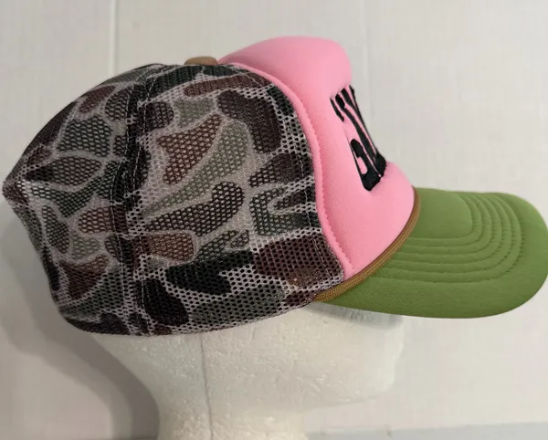 Flying S Co Pink and Green Trucker Hat with Embroidered Gameday Logo - Image 3