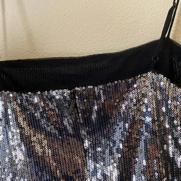 Urban Outfitters Silver Sequins Mini Dress Bodycon Spaghetti Strap Sz M NWT - Image 7