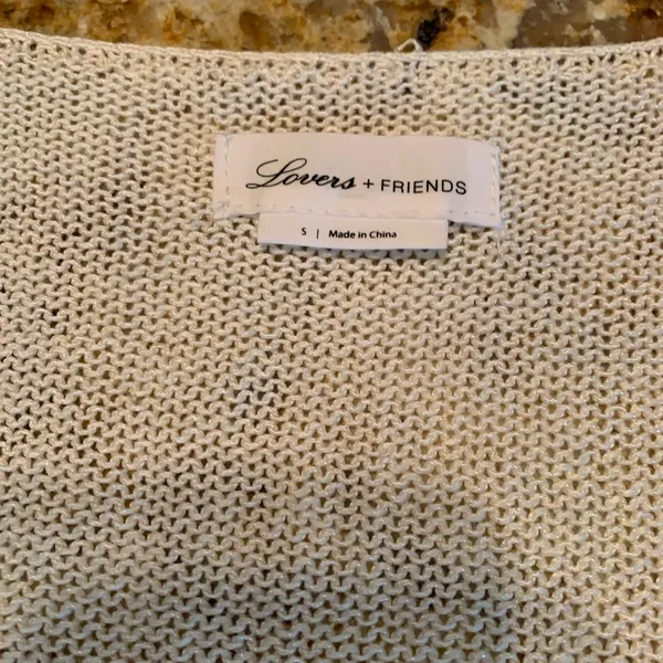 Lovers and + FRIENDS women's S Small sweater ivory Delicate cardigan Revolve - Image 10