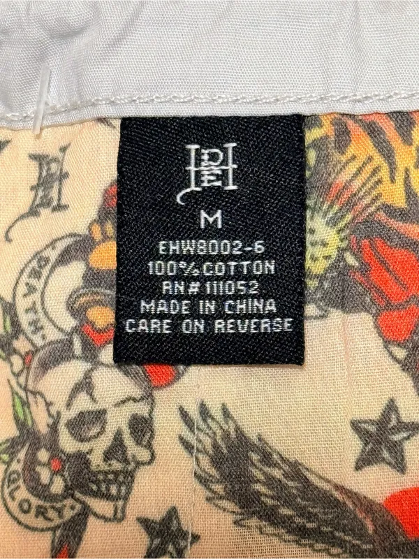 NWT Ed Hardy Drawstring Cargo Pants Grey Low Rise Butterflies Phoenix Graphic M - Image 10