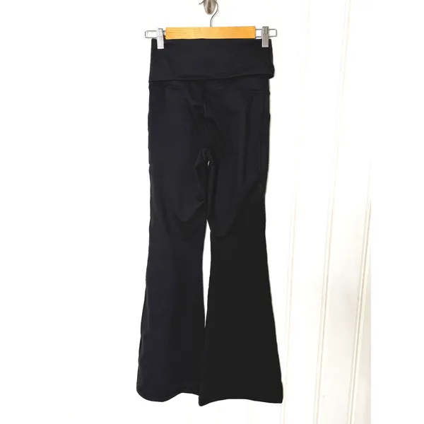 OFFLINE by Aerie Foldover Flare Leggings Black High Rise Pockets S - Image 4