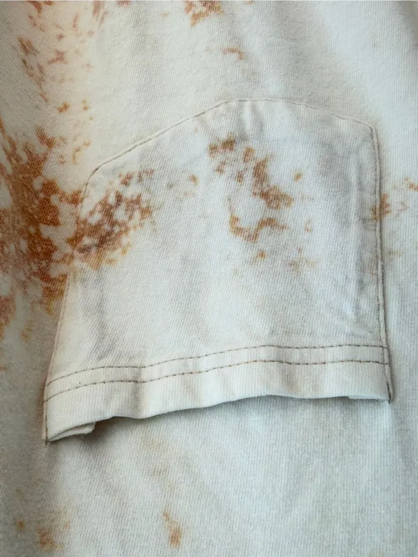 Bleached grunge off the shoulder pocket tee Tan Size XL - Image 3