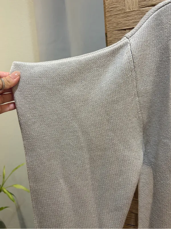 7 For All Mankind beige cardigan exaggerated elbow sleeves Size M EUC - Image 3