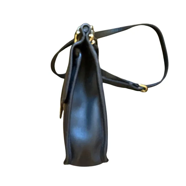 Vintage Coach Willis Bag‎ 9927 Black Leather Crossbody Satchel Brass Hardware - Image 5