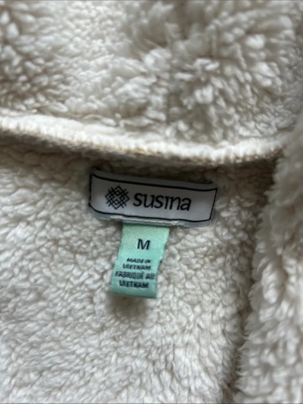 Susina Cream Sherpa Vest Size M - Image 2