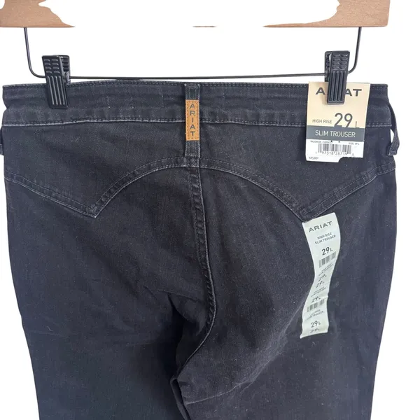 Ariat REAL Denim High Rise Slim Trouser Valencia Black Jeans 29L 10054301 - Image 7