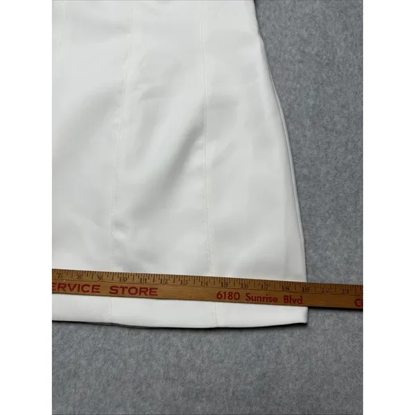 Meshki Strapless White Mini Dress with Seam Detailing - Image 6