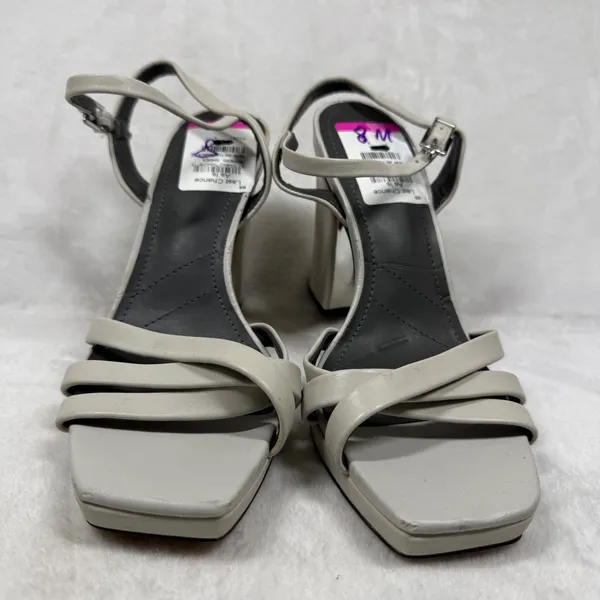 Franco Sarto‎ Damalis Cream Leather Strappy Block Heel Sandals 8M Square Toe - Image 7
