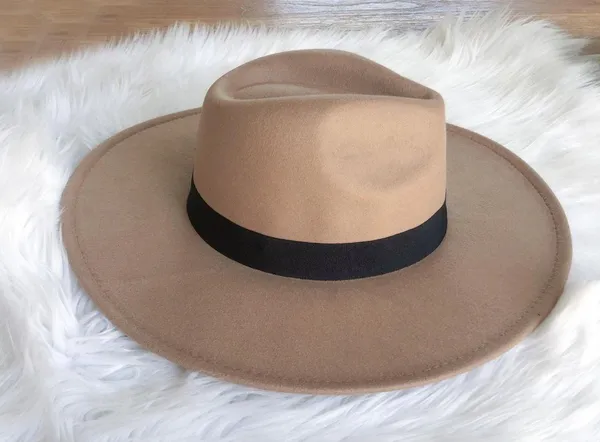 Light brown fedora with black trim, brand new - Image 3