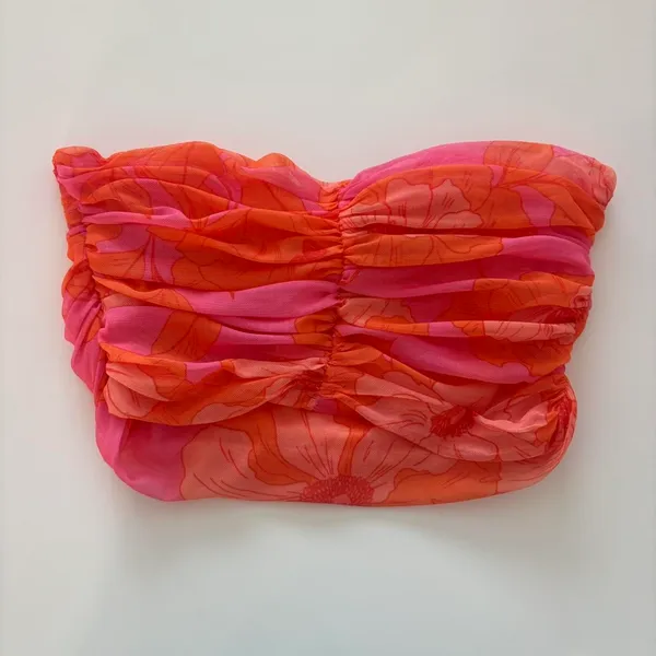 pink and orange zara floral corset top - Image 5