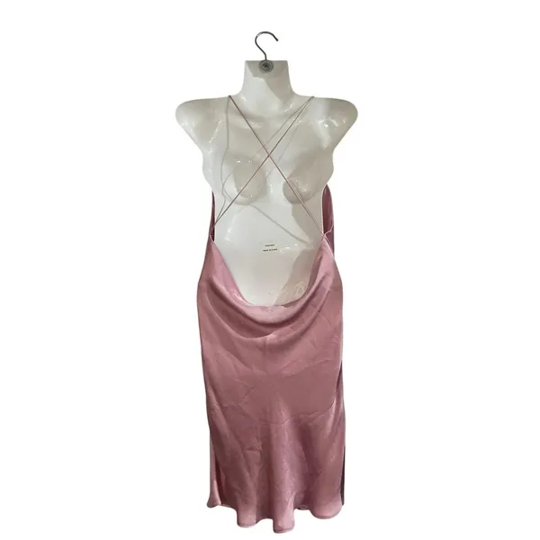 Zara Satin Effect Cowl Neck Slip Dress SZ S Cross Straps Flirty Party Date Night - Image 2